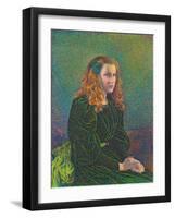 Young Woman in Green Dress. 1893-Theo van Rysselberghe-Framed Giclee Print