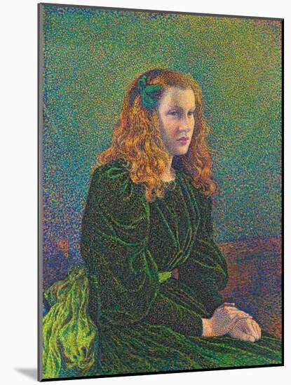 Young Woman in Green Dress, 1893-Theo van Rysselberghe-Mounted Giclee Print
