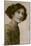 Young Woman in Green Dress and Pearl Necklace-null-Mounted Photographic Print