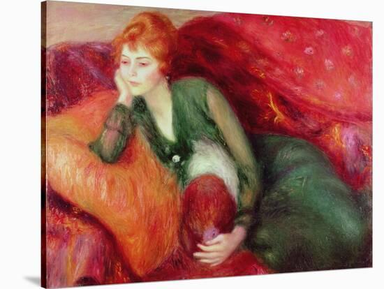 Young Woman in Green-William James Glackens-Stretched Canvas
