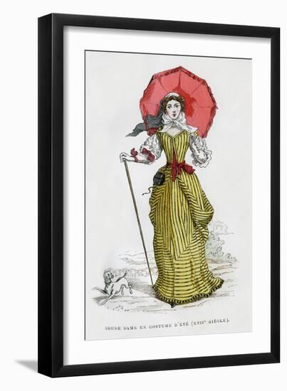 Young Woman in Summer Fashion, 17th Century (1882-188)-null-Framed Premium Giclee Print