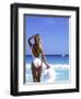 Young Woman in Swimsuit with White Hat-Bill Bachmann-Framed Photographic Print