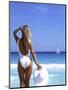 Young Woman in Swimsuit with White Hat-Bill Bachmann-Mounted Photographic Print