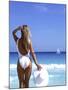 Young Woman in Swimsuit with White Hat-Bill Bachmann-Mounted Photographic Print