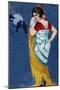 Young woman in the moonlight. Ca. 1925-Ramón José Izquierdo y Garrido-Mounted Giclee Print