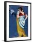 Young woman in the moonlight. Ca. 1925-Ramón José Izquierdo y Garrido-Framed Giclee Print