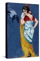 Young woman in the moonlight. Ca. 1925-Ramón José Izquierdo y Garrido-Stretched Canvas
