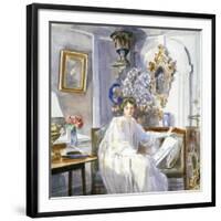 Young Woman in White, C1864-1930-Anna Lea Merritt-Framed Giclee Print