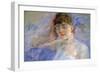 Young Woman in White-Berthe Morisot-Framed Art Print