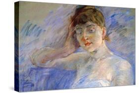 Young Woman in White-Berthe Morisot-Stretched Canvas