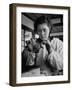 Young Woman Inserting Mother-Of-Pearl Bead into Live Oyster at Pearl Factory-Alfred Eisenstaedt-Framed Photographic Print