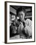 Young Woman Inserting Mother-Of-Pearl Bead into Live Oyster at Pearl Factory-Alfred Eisenstaedt-Framed Photographic Print