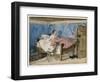 Young Woman is Woken up by a Cat Entering Her Bedroom-Karl H. Muller-Framed Art Print