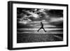 Young Woman Jumping on Beach-Rory Garforth-Framed Photographic Print