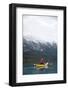 Young Woman Kayaking on Chilko Lake in British Columbia, Canada-Justin Bailie-Framed Photographic Print