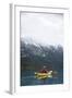 Young Woman Kayaking on Chilko Lake in British Columbia, Canada-Justin Bailie-Framed Photographic Print