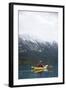 Young Woman Kayaking on Chilko Lake in British Columbia, Canada-Justin Bailie-Framed Photographic Print