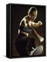 Young Woman Kickboxing-null-Framed Stretched Canvas