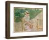 Young Woman Knitting, C.1883 (Oil on Canvas)-Berthe Morisot-Framed Giclee Print