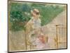 Young Woman Knitting, C.1883 (Oil on Canvas)-Berthe Morisot-Mounted Giclee Print