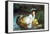 Young Woman Looking in a Boat-James Tissot-Framed Stretched Canvas