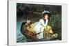 Young Woman Looking in a Boat-James Tissot-Stretched Canvas