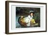 Young Woman Looking in a Boat-James Tissot-Framed Art Print