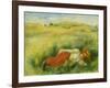 Young Woman, Lying in a Green Meadow-Pierre-Auguste Renoir-Framed Giclee Print