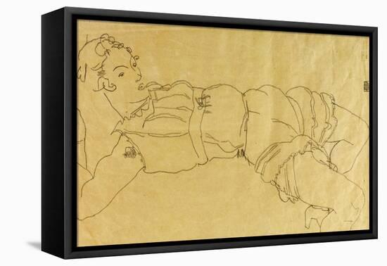 Young Woman Lying on Her Back, 1915-Egon Schiele-Framed Stretched Canvas