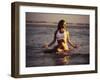 Young Woman Meditating at the Beach-null-Framed Photographic Print