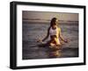 Young Woman Meditating at the Beach-null-Framed Photographic Print