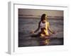 Young Woman Meditating at the Beach-null-Framed Photographic Print