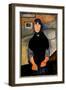 Young Woman of the People, 1918. (Oil on Canvas)-Amedeo Modigliani-Framed Giclee Print