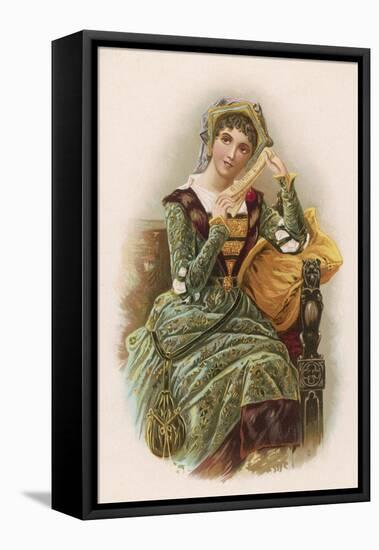 Young Woman of the Tudor Court-Lydia Frances-Framed Stretched Canvas