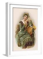 Young Woman of the Tudor Court-Lydia Frances-Framed Art Print