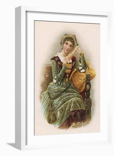 Young Woman of the Tudor Court-Lydia Frances-Framed Art Print