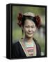 Young Woman of Yao Minority Mountain Tribe in Traditional Costume, Guangxi Province, China-Angelo Cavalli-Framed Stretched Canvas