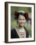 Young Woman of Yao Minority Mountain Tribe in Traditional Costume, Guangxi Province, China-Angelo Cavalli-Framed Photographic Print