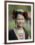 Young Woman of Yao Minority Mountain Tribe in Traditional Costume, Guangxi Province, China-Angelo Cavalli-Framed Photographic Print