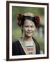 Young Woman of Yao Minority Mountain Tribe in Traditional Costume, Guangxi Province, China-Angelo Cavalli-Framed Photographic Print