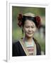 Young Woman of Yao Minority Mountain Tribe in Traditional Costume, Guangxi Province, China-Angelo Cavalli-Framed Photographic Print