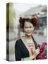 Young Woman of Yao Minority Mountain Tribe in Traditional Costume, Guangxi Province, China-Angelo Cavalli-Stretched Canvas