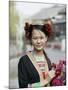 Young Woman of Yao Minority Mountain Tribe in Traditional Costume, Guangxi Province, China-Angelo Cavalli-Mounted Photographic Print