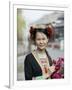 Young Woman of Yao Minority Mountain Tribe in Traditional Costume, Guangxi Province, China-Angelo Cavalli-Framed Photographic Print