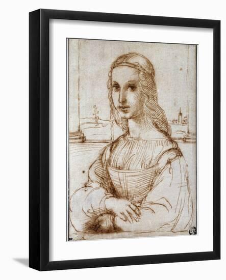 Young Woman on a Balcony (Florentine Noblewoman), by Raphael-null-Framed Photographic Print