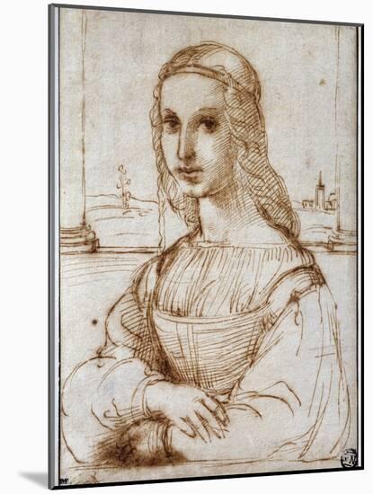 Young Woman on a Balcony (Florentine Noblewoman), by Raphael-null-Mounted Photographic Print