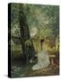 Young Woman on a Garden Bench, 1870s-Konstantin Jegor Makovskij-Stretched Canvas
