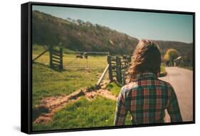 Young Woman on A Ranch-lolostock-Framed Stretched Canvas