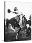 Young Woman on Phony Pony, Ca. 1940-null-Stretched Canvas