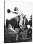 Young Woman on Phony Pony, Ca. 1940-null-Stretched Canvas